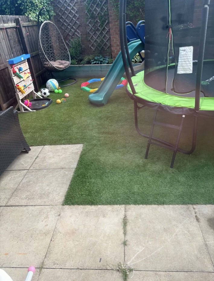 Finished artificial grass garden