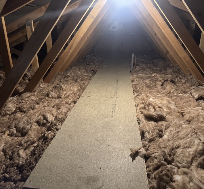 Finished boarded loft walkway